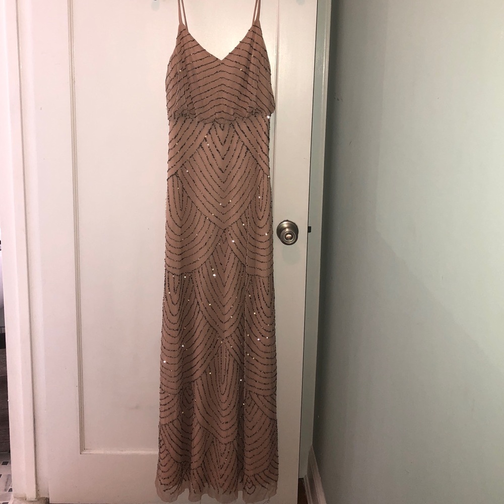 Adrianna Papell beaded gown.
